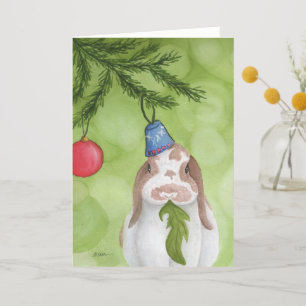 Unusual Holiday Animals: Bunny Greeting Card A5