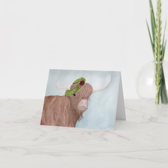 Unusual Holiday Animals: Cow Card 4"x5.6" (Front)