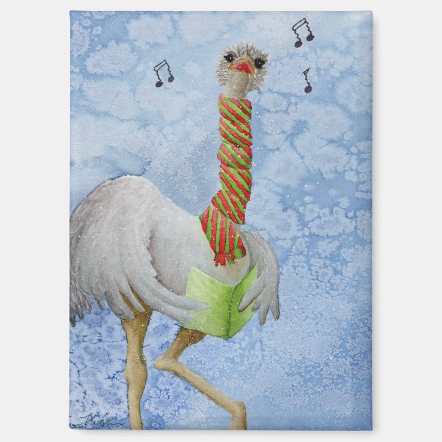 Unusual Holiday Animals: Ostrich Magnet 2.5"x3.5" (Front)