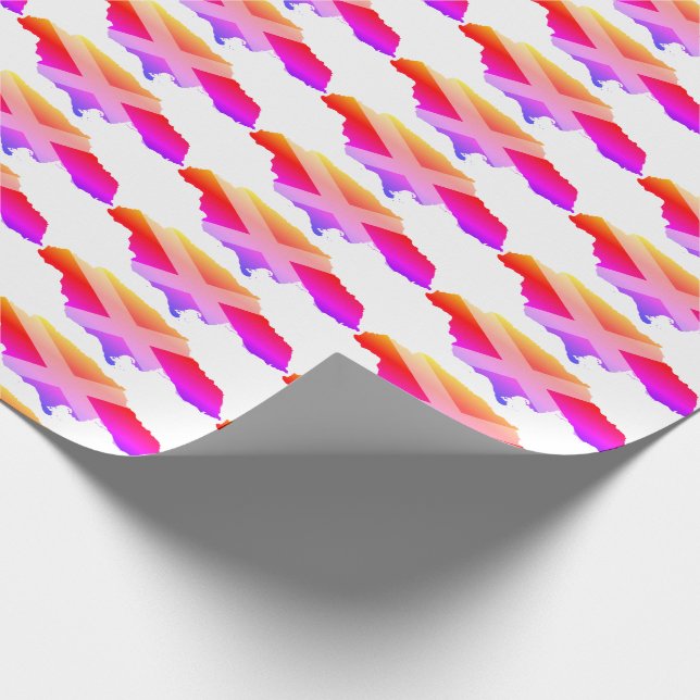 Unusual JAMAICA Flag MAP Outline PINK Wrapping Paper (Corner)