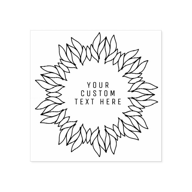 Unusual Leaf Wreath Custom Address Stamp | Botanic (Imprint)