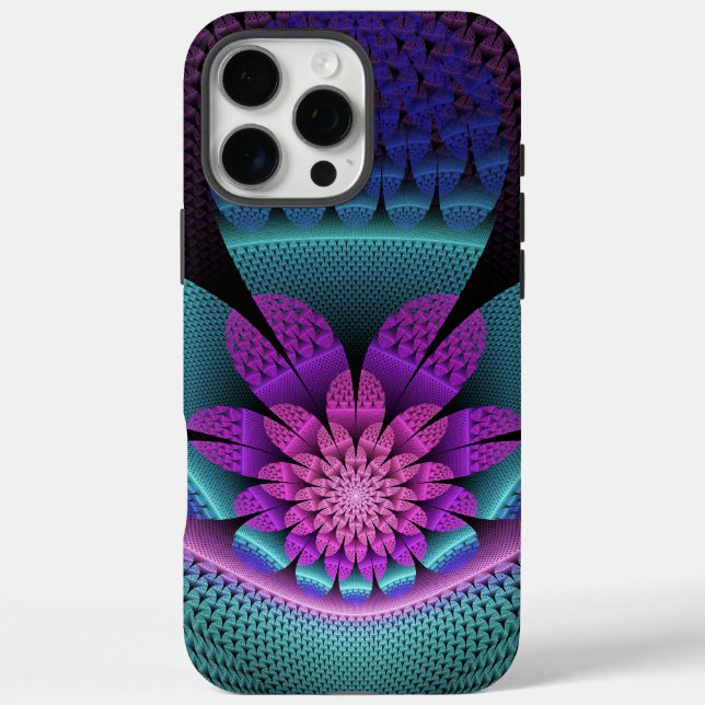 Unusual Patterned Colourful Fantasy Flower Fractal Case-Mate iPhone Case (Back)