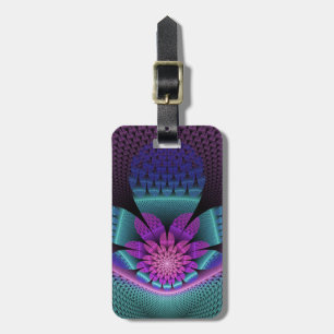 Unusual Patterned Colourful Fantasy Flower Fractal Luggage Tag