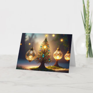 Unusual Pretty Merry Christmas Happy New Year Holiday Card