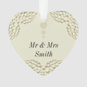 Unusual pretty personalised wedding ornament gift