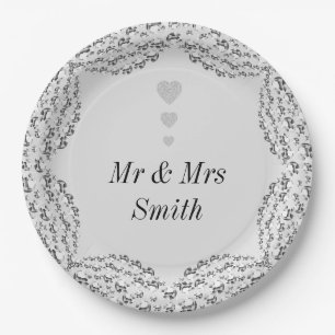 Unusual pretty personalised wedding party plates