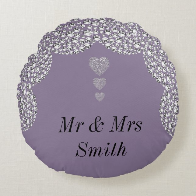 Unusual pretty personalized wedding gift pillow (Front)