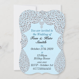 unusual rhinestone personalised wedding invitation