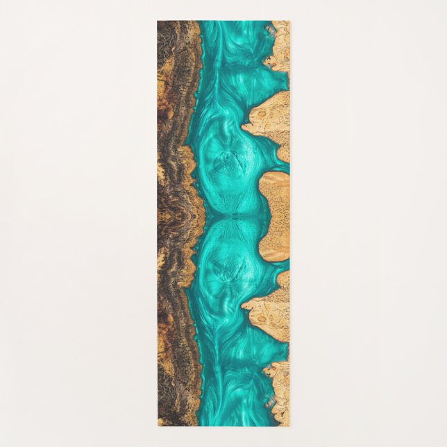 Unusual Simulated Wood, Resin, Epoxy Yoga Mat (Front)