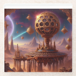 Unusual Spherical Structure On A Desolate Planet Glass Coaster