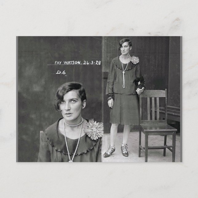 Unusual Vintage Criminal Mug Shot Photograph Postc Postcard (Front)