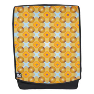 Unusual  Yellow Geometric Backpack