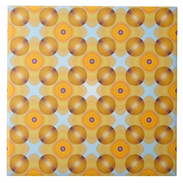 Unusual  Yellow Geometric Ceramic Tile (Front)