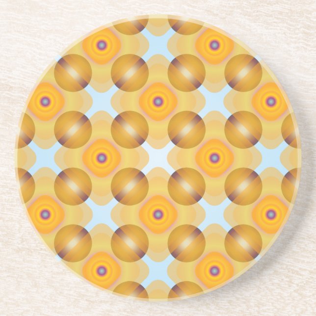 Unusual  Yellow Geometric Coaster (Front)