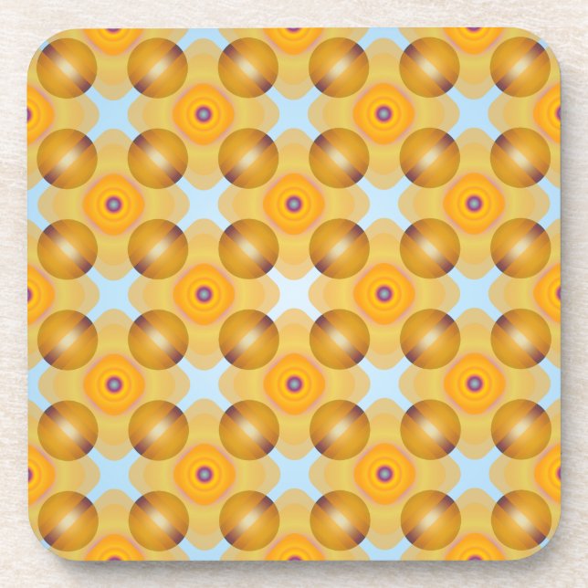 Unusual  Yellow Geometric Coaster (Front)
