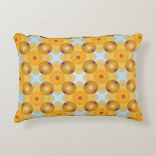 Unusual Yellow Geometric Decorative Cushion
