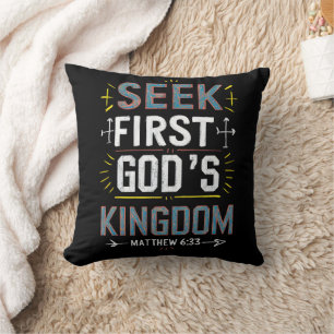 Unveiling Grace: Seek First, Gods Kingdom Cushion