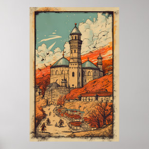 Unveiling Kosovo: A Vintage Travel Adventure Poster