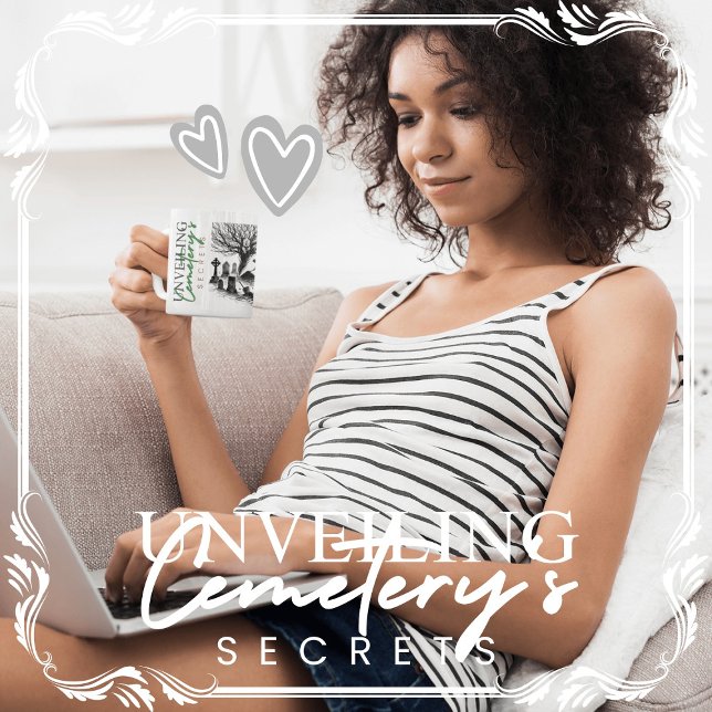 Unveiling the Cemetery's Secrets Coffee Mug (Unveiling the Cemetery's Secrets cover from The Beekeeper Store)