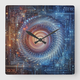 Unveiling the Digital Realm Square Wall Clock