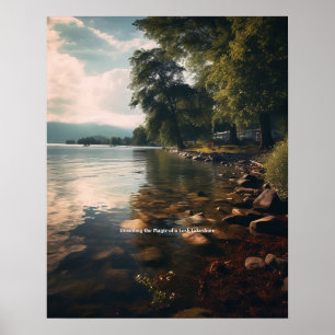 Unveiling the Magic of a Lush Lakeshore Poster