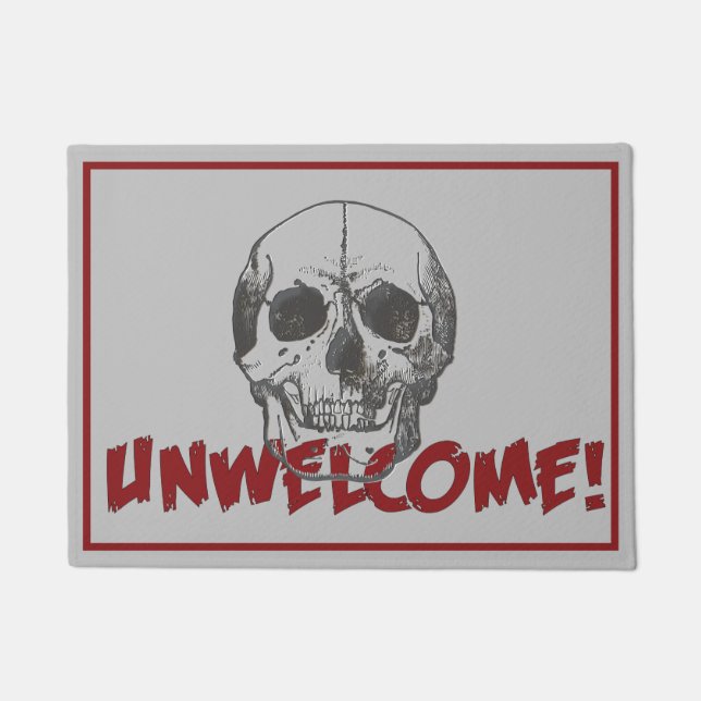 Unwelcome Halloween   Doormat (Front)