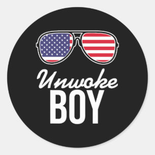Unwoke Boy Woke Politically Correct Conservative P Classic Round Sticker