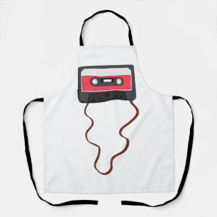 Unwound Cassette Tape Mixtape Retro Vintage Apron