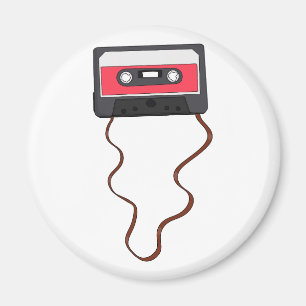 Unwound Cassette Tape Mixtape Retro Vintage Magnet