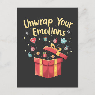Unwrap your emotions Christmas Mental Health Xmas  Announcement Postcard
