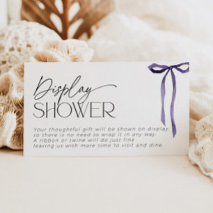 Unwrapped Gift Tying Knot Bridal Shower Purple Bow Enclosure Card