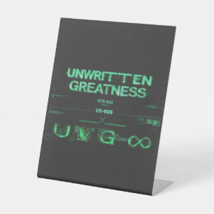 "Unwritten Greatness" Cyberpunk Tabletop Sign