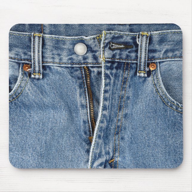 Unzipped Blue Jeans Mouse Pad (Front)