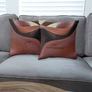 Unzipped Brown Faux Leather Customisable Cushion