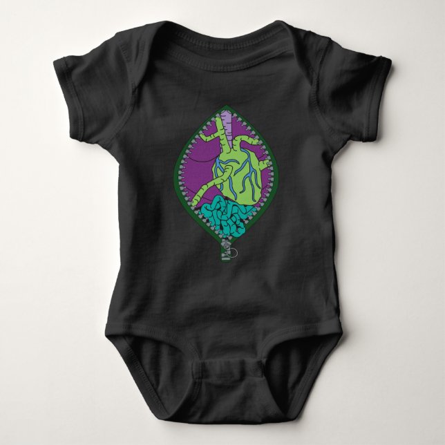 Unzipped monster! baby bodysuit (Front)