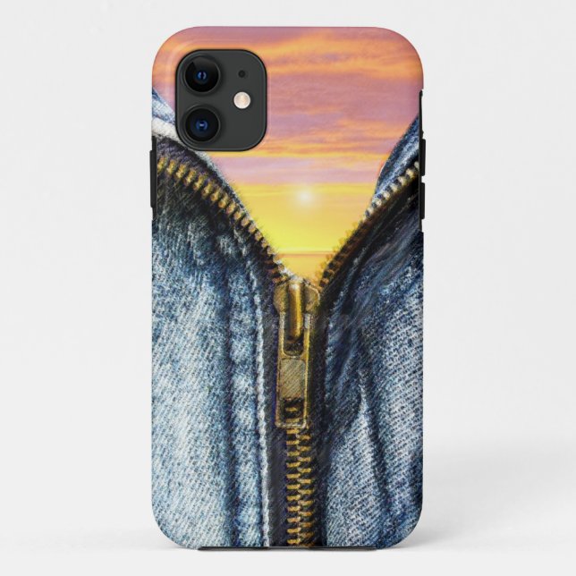 unzipping the sunrise Case-Mate iPhone case (Back)