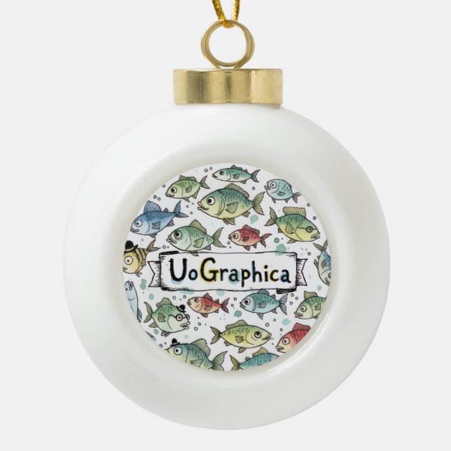UoGraphica Ceramic Ball Christmas Ornament (Front)