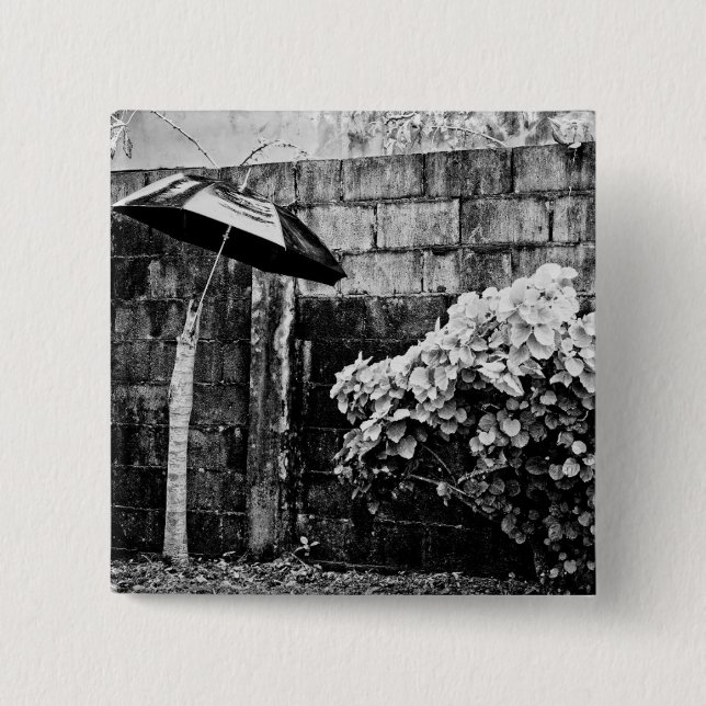 up against the rain 15 cm square badge (Front)