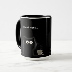 Up All Night Black Cat Mug