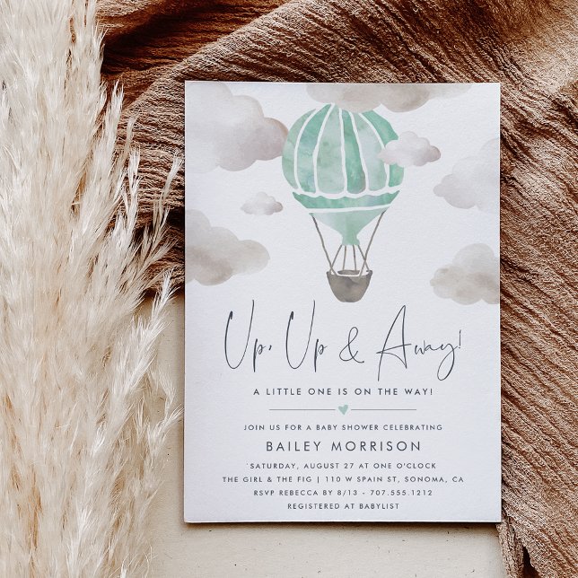 Up and Away | Hot Air Balloon Baby Shower Invitation (Creator Uploaded)