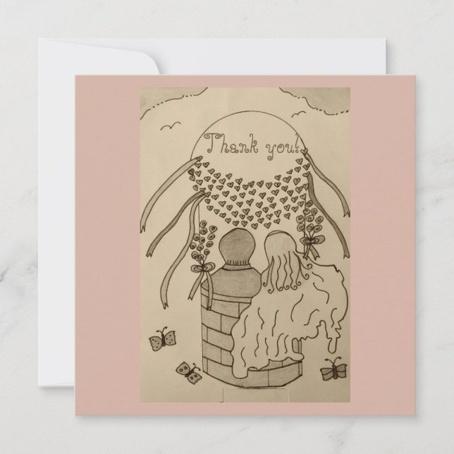 Up and Away in a Hot Air Balloon  Thank You Card (Front)