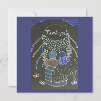 Up and Away in a Hot Air Balloon Thank You Card
