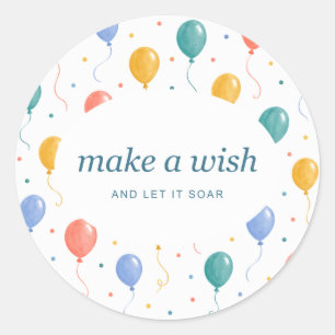 Up and Away Make a Wish Round Stickers