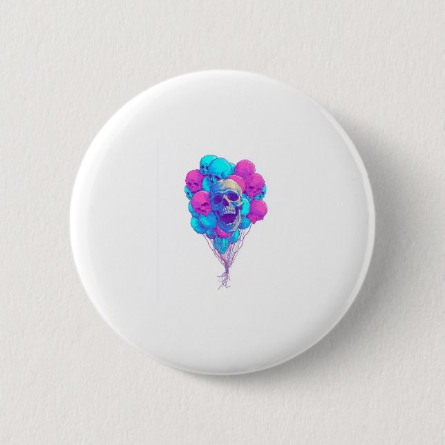 Up and Bone � Funny Floating Skull 6 Cm Round Badge (Front)