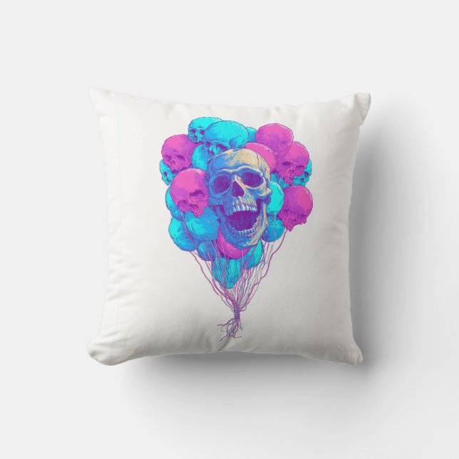 Up and Bone � Funny Floating Skull Cushion (Front)