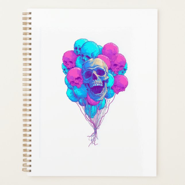 Up and Bone � Funny Floating Skull Planner (Front)