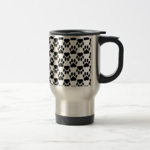Up And Down Dog Paw Prints Travel Mug