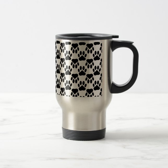 Up And Down Dog Paw Prints Travel Mug (Right)