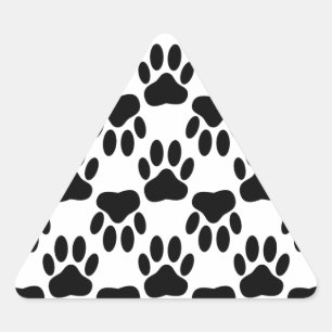 Up And Down Dog Paw Prints Triangle Sticker