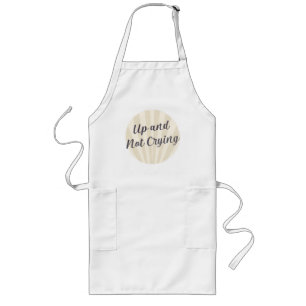 Up and not crying gray with background  long apron